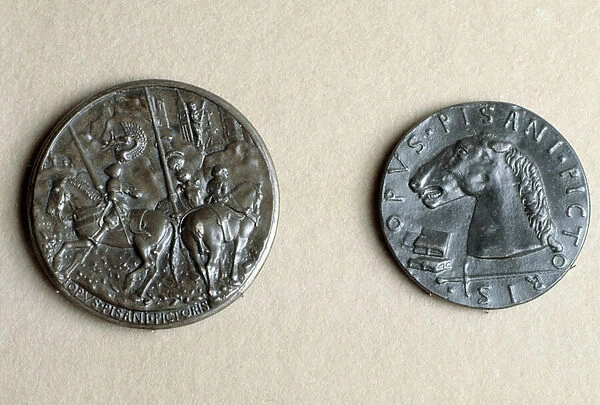 Medaglia di Francesco Sforza, signore di Cremona, a cavallo (bronzo)