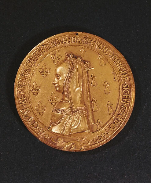 Medal depicting Anne of Brittany (1477-1514) Duchess of Brittany, 1498-1514 (bronze)