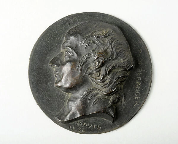 Medallion portrait of Jean-Pierre Beranger, 1830 (bronze)