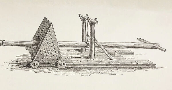Medieval Battering Ram, c. 1880 (litho)