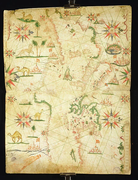 The Mediterranean Basin, from a nautical atlas, 1651 (ink on vellum) (see also 330923-330924)
