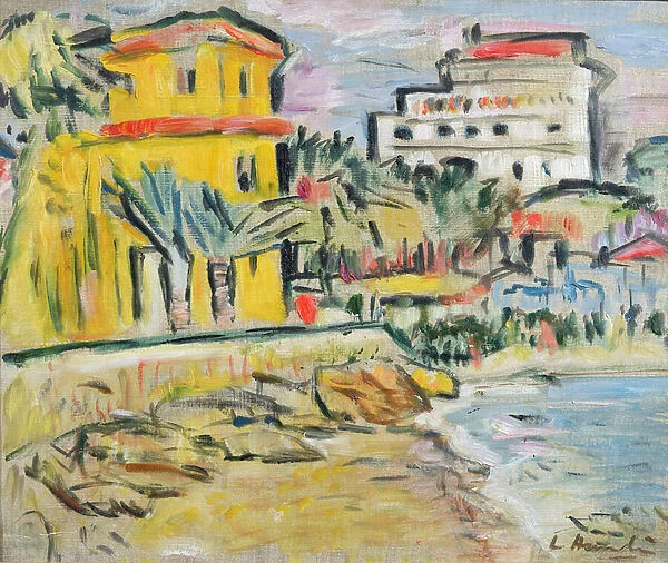 Mediterranean town (oil on canvas)