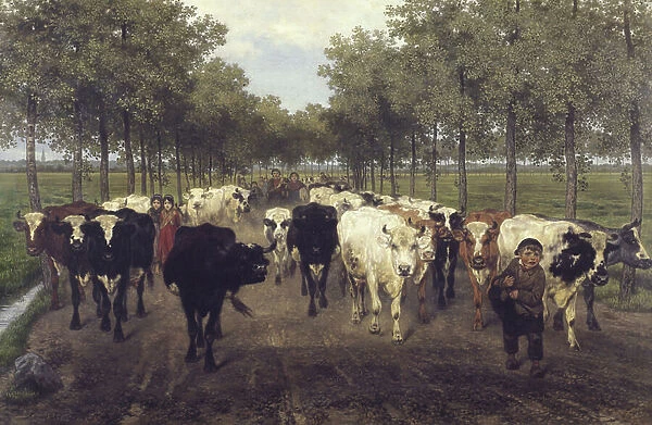 The Meersstraat in Ghent, 1862 (oil on canvas)