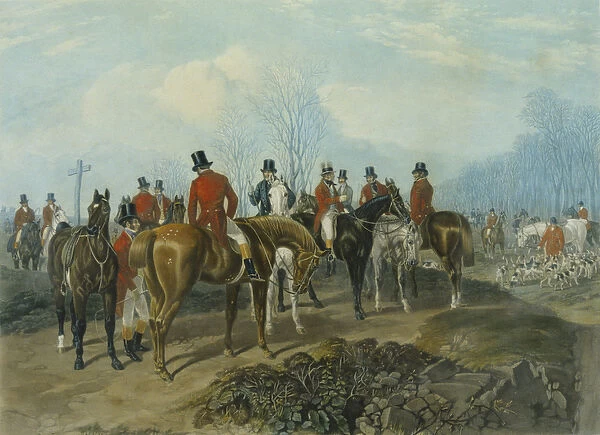 The Meet, engraved by Huffman and Mackrill (coloured engraving)
