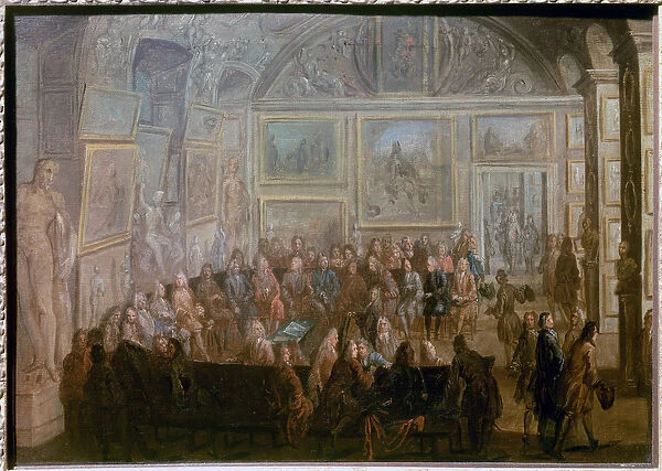 Meeting of the Academy of Painting and Sculpture at the Salon de Diane at the Louvre