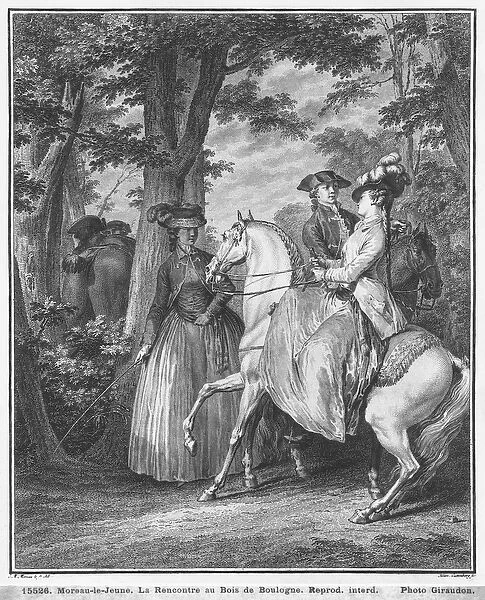The meeting at the Bois de Boulogne, engraved by Heinrich Guttenberg (1749-1818) c