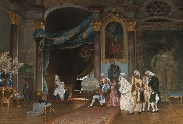 A Meeting, c. 1880 (oil on canvas)