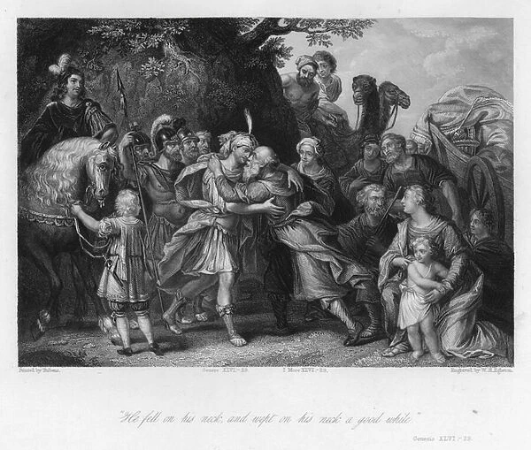 Meeting of Jacob and Joseph, Genesis XLVI, 29 (engraving)