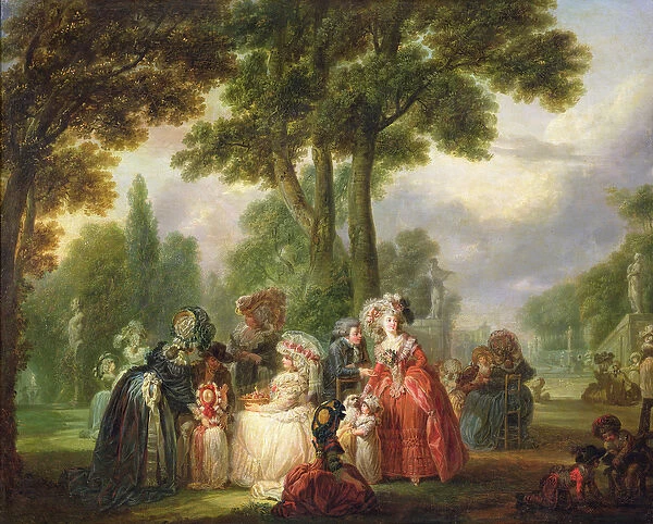 A Meeting in the Park (oil on canvas)
