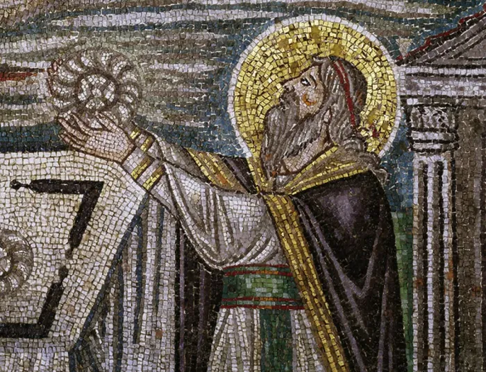 Framed Print : Melchizedek bringing bread as offering, detail from Sacrifices of Abel and Melchizedek, mosaic, lunette, south wall of presbytery, Basilica of San Vitale (UNESCO World Heritage List, 1996), Ravenna, Emilia-Romagna. Italy, 6th century Framed Print : Melchizedek bringing bread as offering, detail from Sacrifices of Abel and Melchizedek, mosaic, lunette, south wall of presbytery, Basilica of San Vitale (UNESCO World Heritage List, 1996), Ravenna, Emilia-Romagna. Italy, 6th century