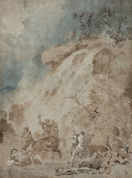 Meleager and Atalanta, c. 1770 (pen & ink with wash on paper)
