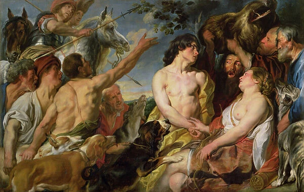 Meleager and Atalanta (oil on canvas)