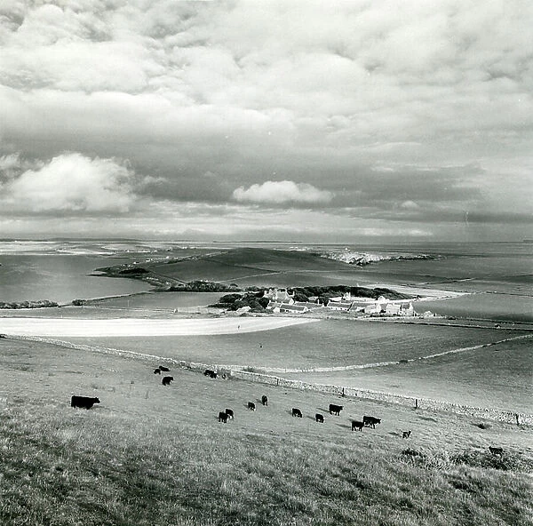 Melsetter House from Melsetter Hill, Hoy, Orkney, from 100 Favourite Houses (b / w photo)