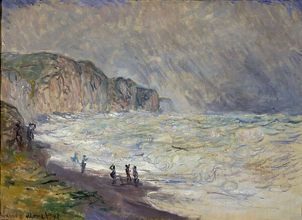Mer agitee a Pourville - Peinture de Claude Monet (1840-1926), huile sur toile, 1897, 73, 5x101 cm - (Heavy Sea at Pourville, Oil on canvas by Claude Monet) - National Museum of Western Art, Tokyo