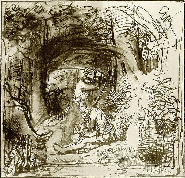 Mercury kills Argus, 17th century (drawing)