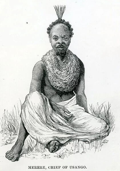 Merere, chief of the Usango from Travels in Africa, 1879 (engraving)