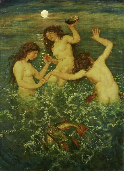 Three mermaids, 1879 (oil on canvas)