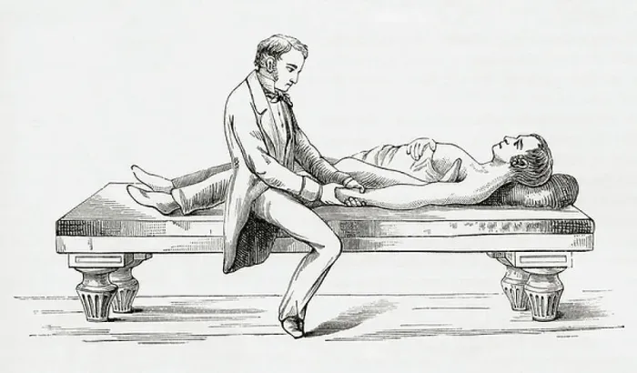 Framed Print : Method of reducing dislocation of the shoulder by the heel in the armpit Framed Print : Method of reducing dislocation of the shoulder by the heel in the armpit
