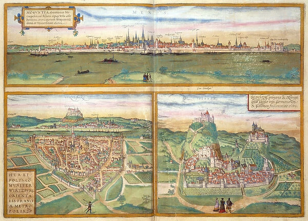 Metz, Wurtzburg, and Sittensen, from Civitates Orbis Terrarum