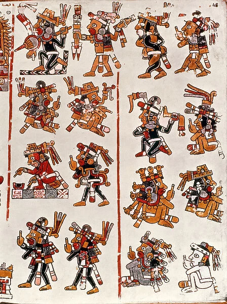 Mexican codex showing the genealogy of the Aztec civilisation