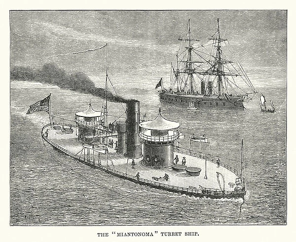 The 'Miantonoma'turret ship (engraving)