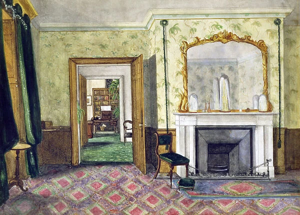 Michael Faradays flat at the Royal Institution, 1850-55 (w  /  c on paper)