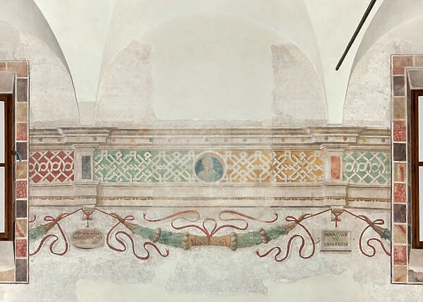 Milan, Cenacolo Refectory, Donato Montorfano, Wall Decoration, Round depicting a Dominican Saint