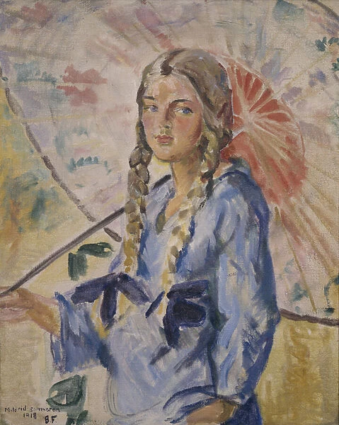 Mildred with Parasol, 1918 (oil on canvas)