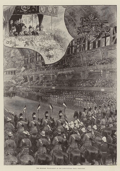 The Military Tournament at the Agricultural Hall, Islington (litho)
