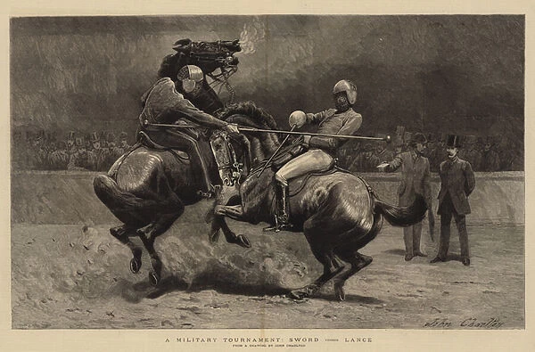 A Military Tournament, Sword versus Lance (engraving)