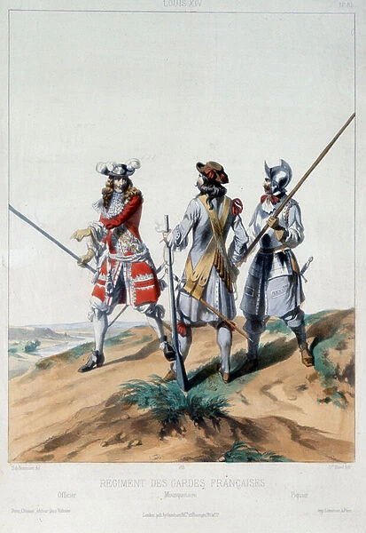 Military uniforms: regiment of the French guards under Louis XIV (officer