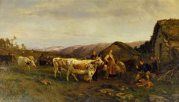 Milking Time, 1875 (oil on canvas)