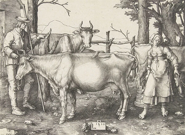 The milkmaid, 1510 (engraving)