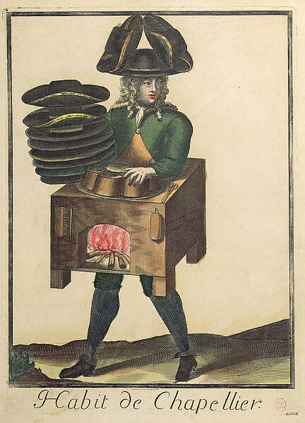 The Milliners Costume (coloured engraving)