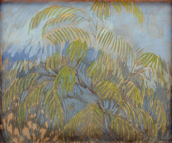 Mimosa par Utkin, Pyotr Savvich (1877-1934). Oil on canvas, 1909, State A