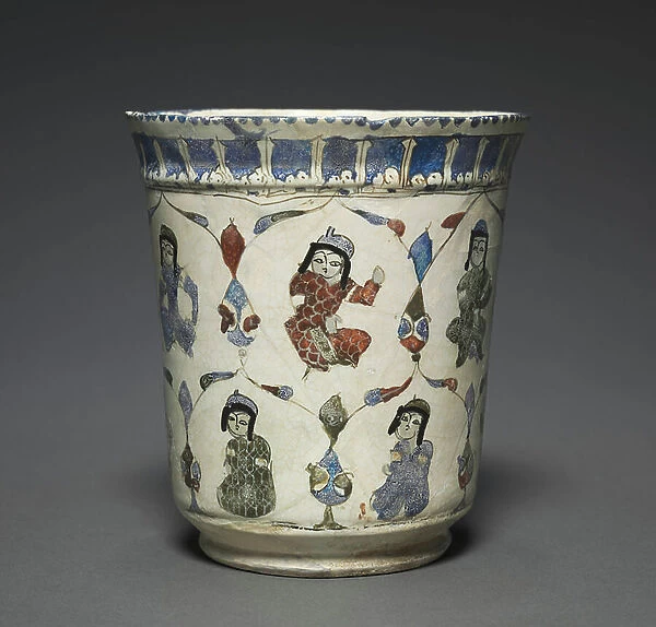 Minai Beaker with Seated Princes, 1180-1220 (fritware with overglaze-painted design (minai ware))