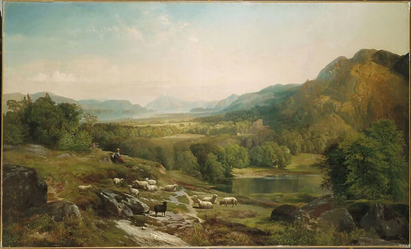 Minding the Flock, c. 1867 (oil on canvas)