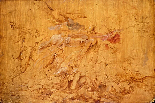 Minerva and Hercules Driving Away Mars (oil on panel)