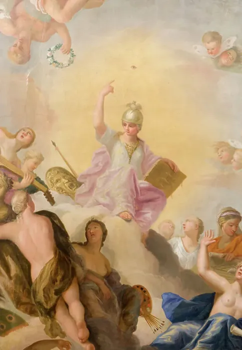 Framed Print : Minerva surrounded by the Arts and Sciences, detail from The Banqueting House, 1701 (painted ceiling)