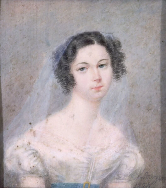 Miniature of Evelina Hanska (1801-82) 1825 (w  /  c)