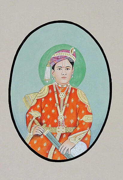Miniature Painting of Maharaja Ganga Singh Bikaner, 1887