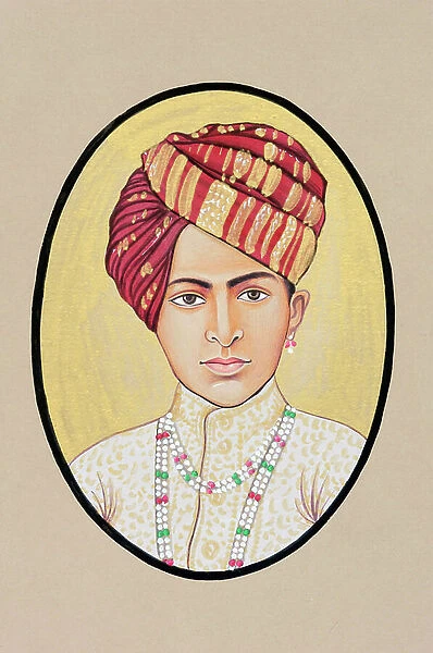 Miniature Painting of Maharaja Jai Singh Alwar, 1892