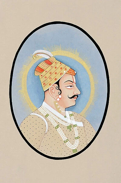 Miniature Painting of Maharaja Pratap Singh Kishangarh, 1788