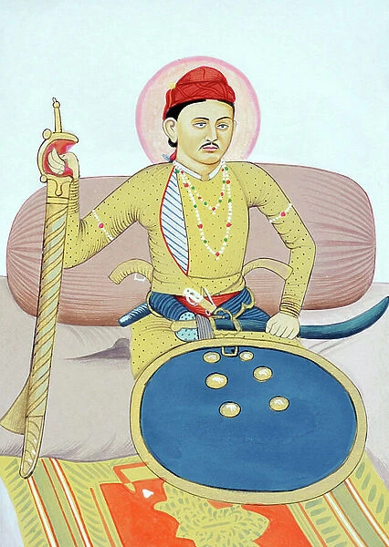 Miniature Painting of Maharaja Rana Zalim Singh Jhalawar, 1876