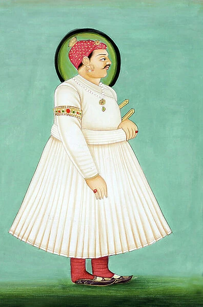 Miniature Painting of Maharaja Sawai Ishwari Singh, Jaipur