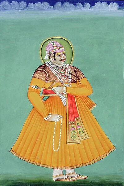 Miniature Painting of Maharaja Sawai Madho Singh, Jaipur