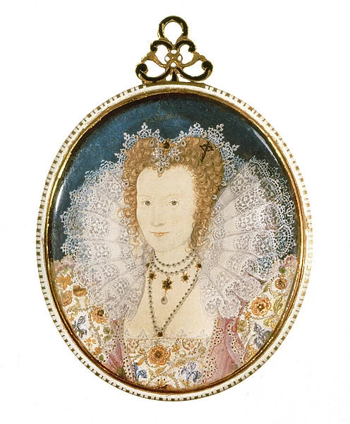 Miniature of an unknown lady (w  /  c on vellum)