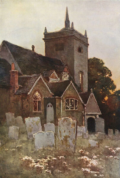 Minstead Church (colour litho)