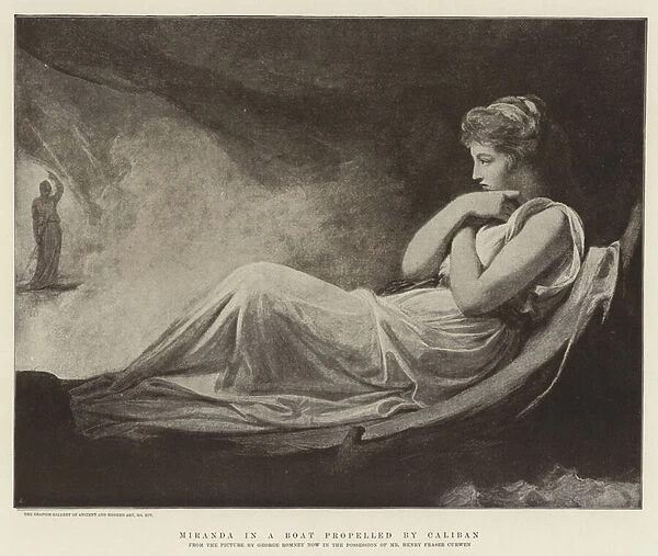Miranda in a Boat propelled by Caliban (litho)
