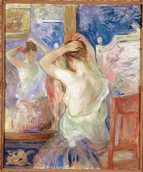 In front of the mirror, 1890 (oil on canvas)